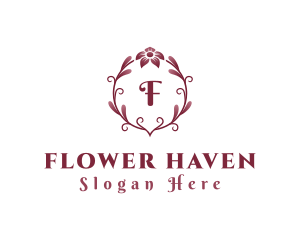 Natural Flower Wreath logo design