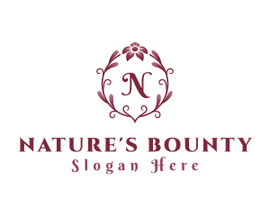 Natural Flower Wreath logo design