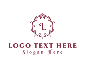 Natural Flower Wreath Logo