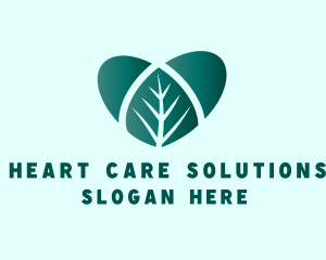 Green Heart Leaf logo design