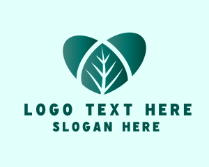 Heart - Green Heart Leaf logo design