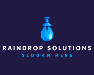 Raindrop - Push Pin Water Drop logo design