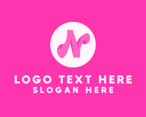 Swirly - Pink Fashion Letter N logo design