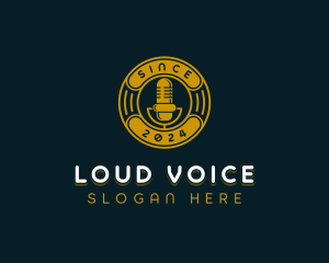 Microphone Podcaster Studio logo design