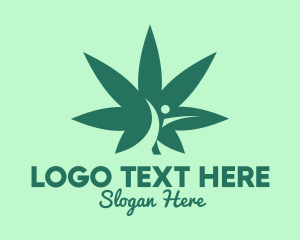 Person - Marijuana Human Leaf logo design