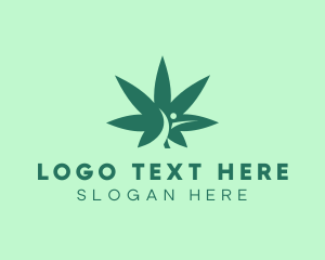 Drug - Marijuana Human Leaf logo design