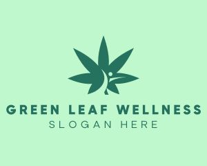 Marijuana Human Leaf logo design