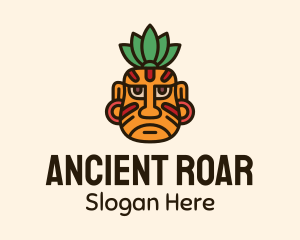 Ancient Mayan Warrior Face logo design