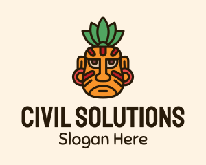 Ancient Mayan Warrior Face logo design