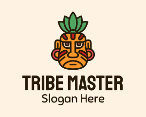 Chieftain - Ancient Mayan Warrior Face logo design