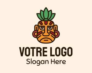 Multicolor - Ancient Mayan Warrior Face logo design