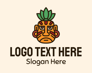 Quetzal - Ancient Mayan Warrior Face logo design