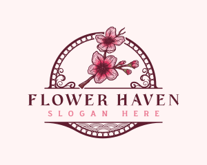 Cherry Blossom Flower logo design