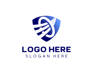 Heating - Ventilation Swoosh Shield logo design