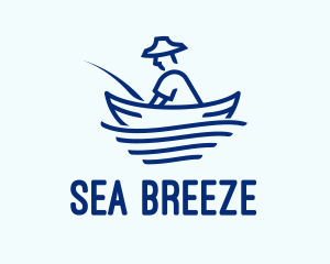 Fisherman - Blue Fisherman Boat logo design