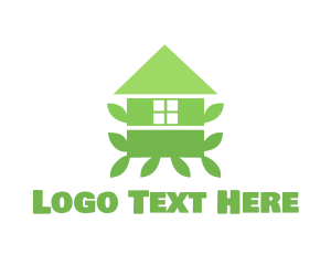 Tree House - Green Leaf House logo design