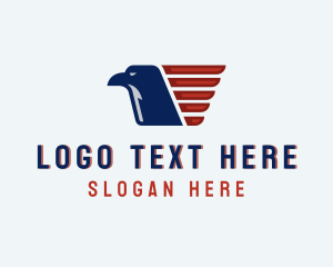 Stars And Stripes - Military Eagle Wings logo design