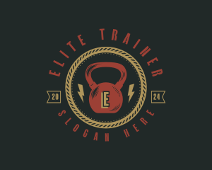 Bodybuilding Kettlebell Gym logo design