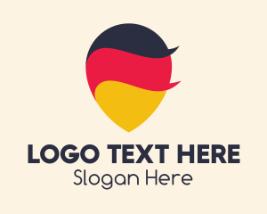 National - German Flag Location Pin logo design