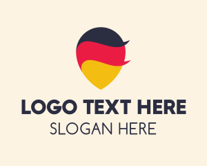 Nationality - German Flag Location Pin logo design