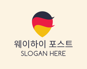 German Flag Location Pin logo design