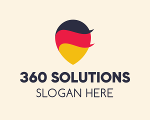 German Flag Location Pin logo design