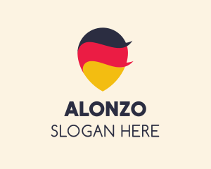 German Flag Location Pin logo design