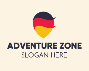 German Flag Location Pin logo design