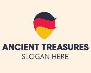 German Flag Location Pin logo design