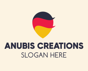 German Flag Location Pin logo design