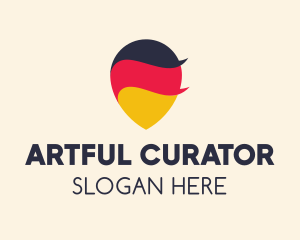 German Flag Location Pin logo design