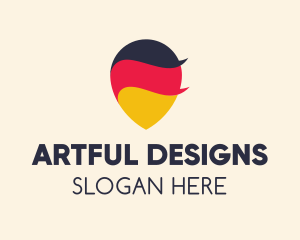 German Flag Location Pin logo design