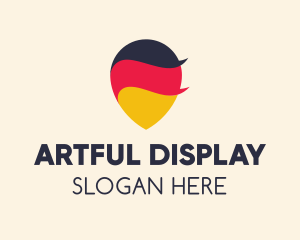 German Flag Location Pin logo design