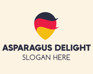 German Flag Location Pin logo design