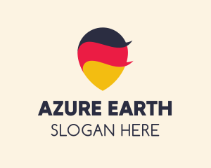 German Flag Location Pin logo design