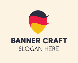 German Flag Location Pin logo design