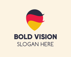 German Flag Location Pin logo design