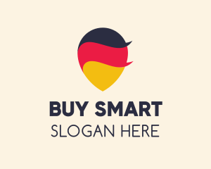 German Flag Location Pin logo design