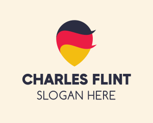 German Flag Location Pin logo design