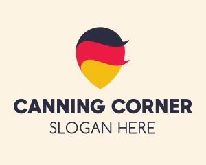 German Flag Location Pin logo design