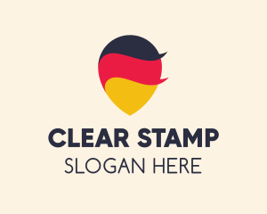 German Flag Location Pin logo design