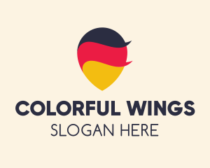 German Flag Location Pin logo design