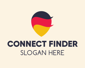 German Flag Location Pin logo design