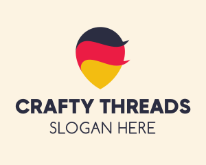 German Flag Location Pin logo design