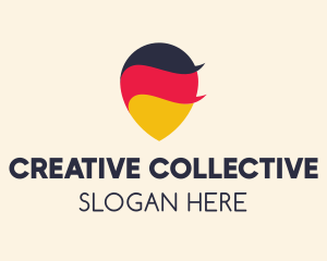 German Flag Location Pin logo design