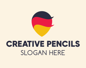 German Flag Location Pin logo design