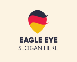 German Flag Location Pin logo design