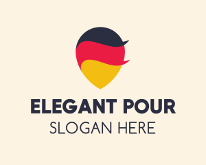 German Flag Location Pin logo design