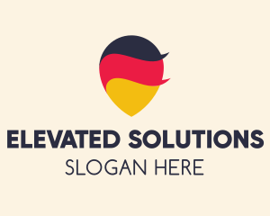 German Flag Location Pin logo design