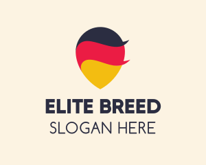 German Flag Location Pin logo design